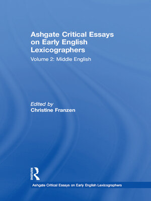 cover image of Ashgate Critical Essays on Early English Lexicographers